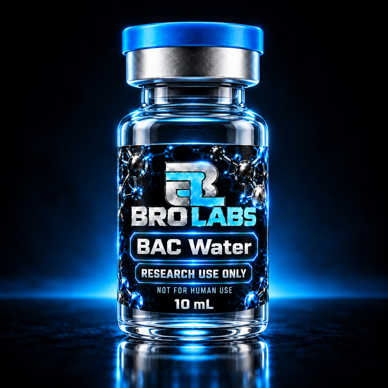 BAC Water 10 mL Bro Labs packaging illustration
