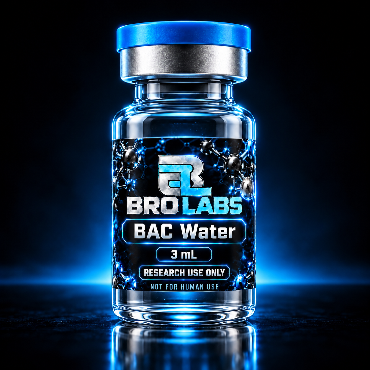 BAC Water 3 mL Bro Labs packaging illustration