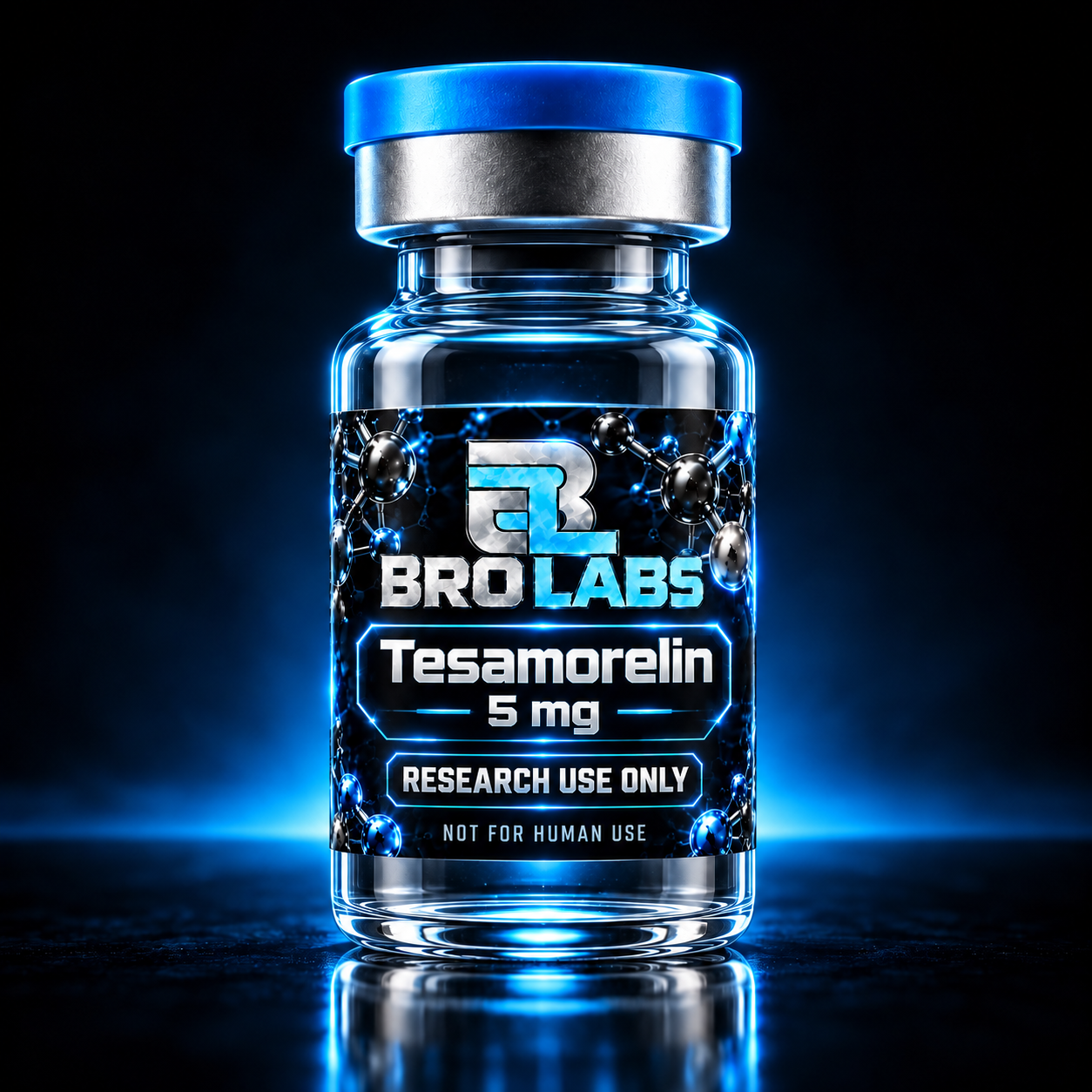 Tesamorelin 5 mg Bro Labs packaging illustration